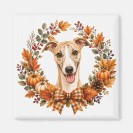 Whippet Höstkrans Magnet