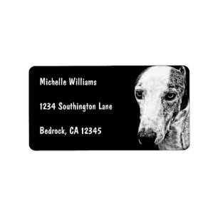 Whippet hund adressetikett