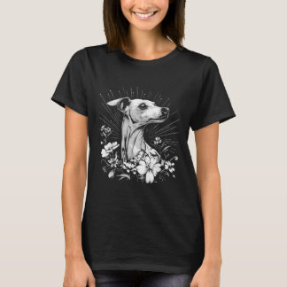 Whippet Hund Älskare Retro Stil Tatuering T Shirt
