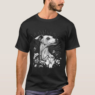 Whippet Hund Älskare Retro Stil Tatuering T Shirt