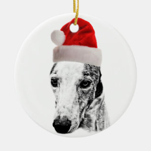 Whippet hund julgransprydnad keramik
