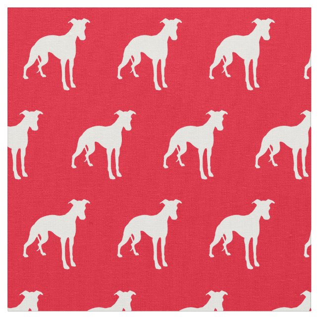 Whippet Hund Silhuett Husdjur Röd Tyg (Närbild)
