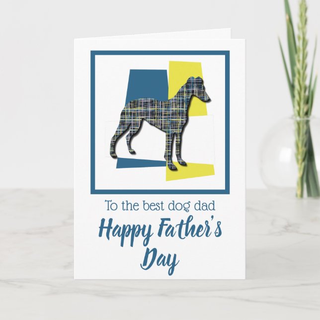 Whippet Hund Silhuett Trefärgad Fars Dag Kort (Framsida)