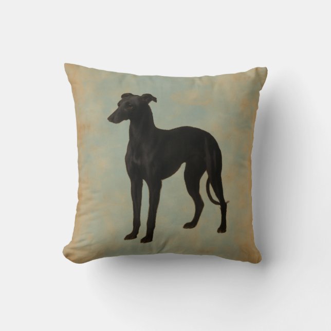 Whippet hundkudde hem inredning vintage kudde (Framsida)