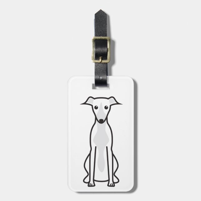 Whippet hundtecknad bagagebricka (Vertikal Framsida)