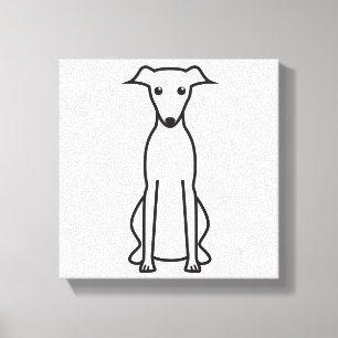 Whippet hundtecknad canvastryck