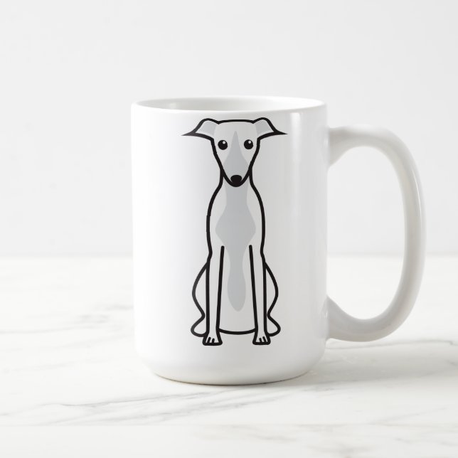 Whippet hundtecknad kaffemugg (Höger)