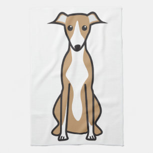 Whippet hundtecknad kökshandduk
