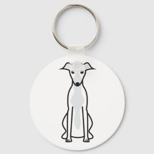 Whippet hundtecknad nyckelring