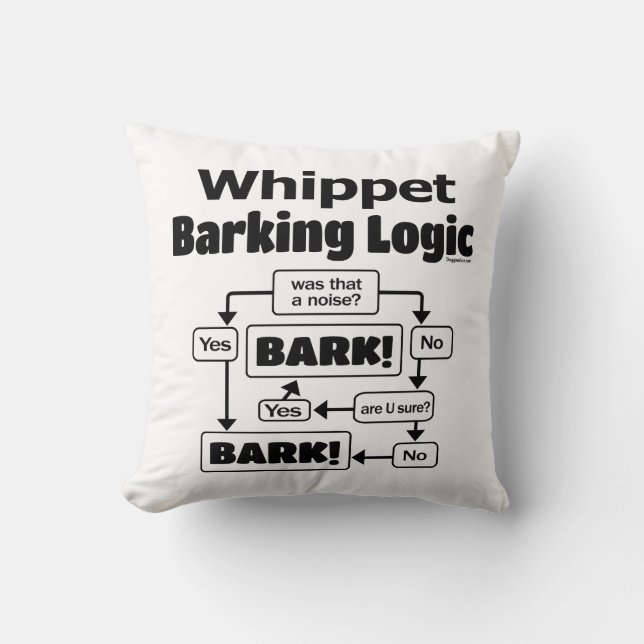 Whippet Logik för skällande Kudde (Framsida)