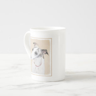 Whippet målning - gullig original- hundkonst benporslin mugg