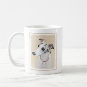 Whippet målning - gullig original- hundkonst kaffemugg