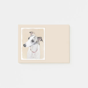 Whippet målning - gullig original- hundkonst post-it block