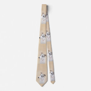 Whippet målning - gullig original- hundkonst slips