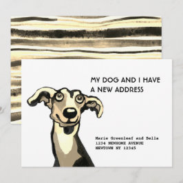 Whippet och jag har flyttat, flyttkort meddelande