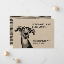 Whippet och jag har flyttat, Platt Annonskort