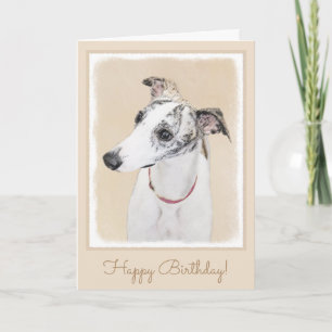 Whippet Painting - Cute Original Dog Art Kort