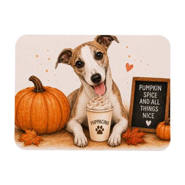 Whippet Pumpkin Spice Magnet (Horisontell)