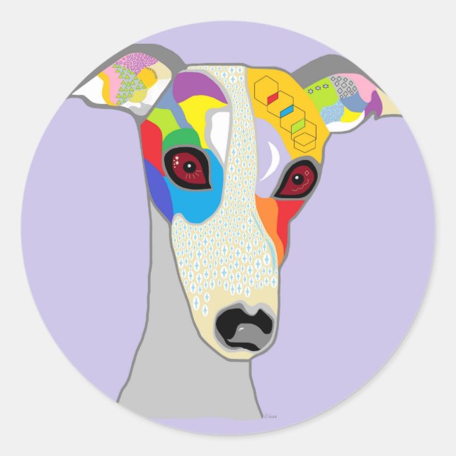 WHIPPET RUNT KLISTERMÄRKE (Framsida)
