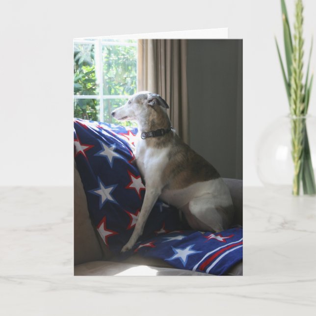 Whippet "saknad dig" hälsningkort kort (Framsida)