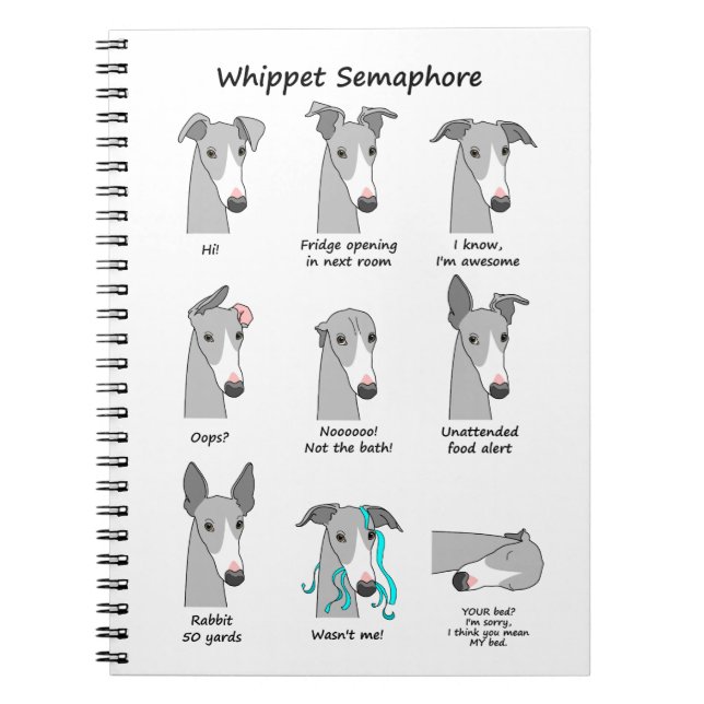 Whippet Semaphore Anteckningsbok Med Spiral (Framsidan)