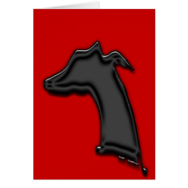 Whippet Silhouettekort Hälsningskort (Framsidan)
