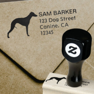Whippet Silhouettereturadress Stämpel