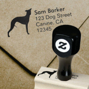 Whippet Silhouettereturadress Stämpel
