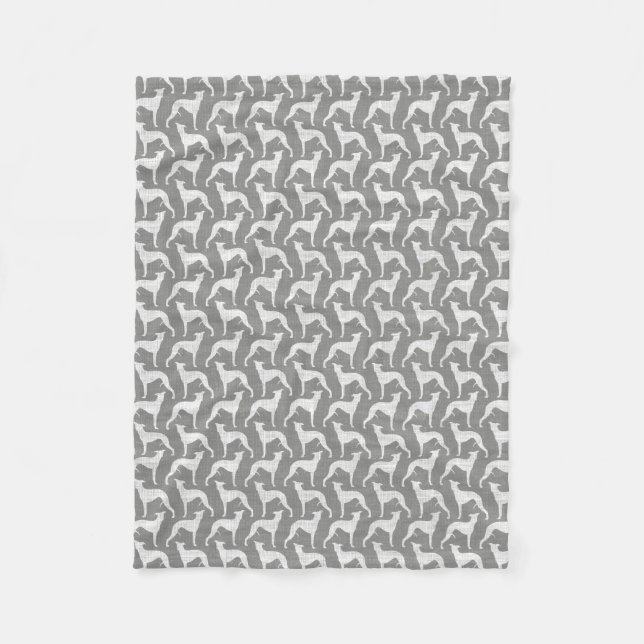 Whippet Silhouettesmönster Fleecefilt (Framsidan)