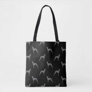 Whippet Silhouettesmönster Tygkasse