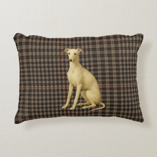 Whippet tartan / plaid / tweed accdent cushion prydnadskudde