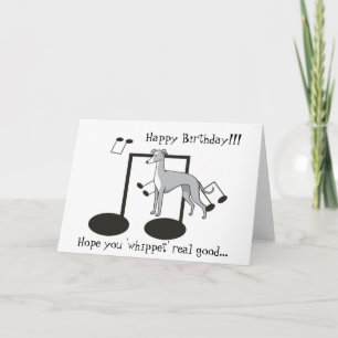 Whippet vits - hälsningkort kort