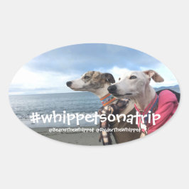 #whippetsonatrip i WA Ovalt Klistermärke