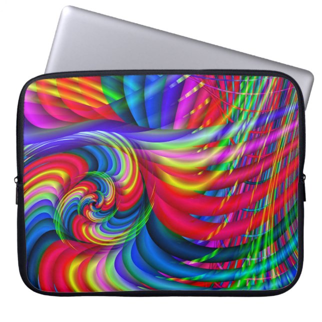 Whirl Abstrakt Modern Fractal Art Laptop Sleeve (Framsidan)