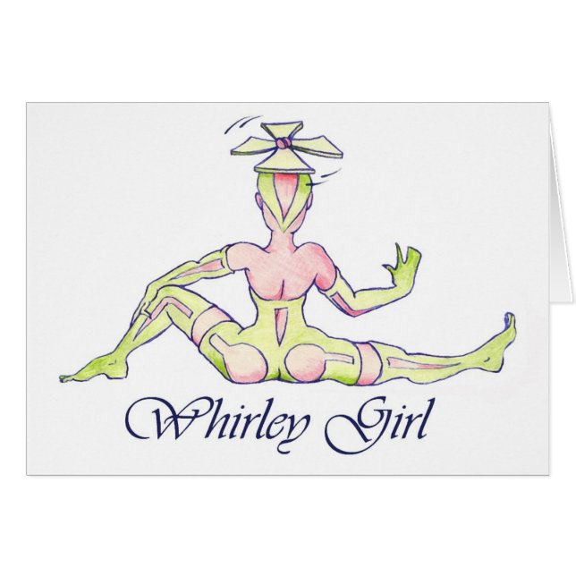 Whirley flicka hälsningskort (Framsidan Horizontal)
