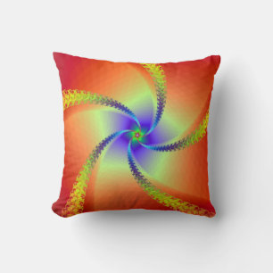 Whirligie in Red and Gult Kudde