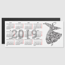 Whirling Dervish 2019-kalender Magnetisk Inbjudningskort