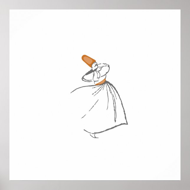 Whirling Dervish - bränd orange Poster (Framsidan)