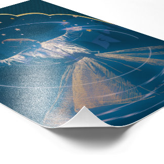 Whirling Dervish Guld Blue Digital-målning Fototryck