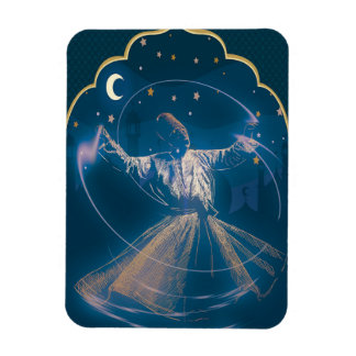 Whirling Dervish Guld Blue Digital-målning Magnet