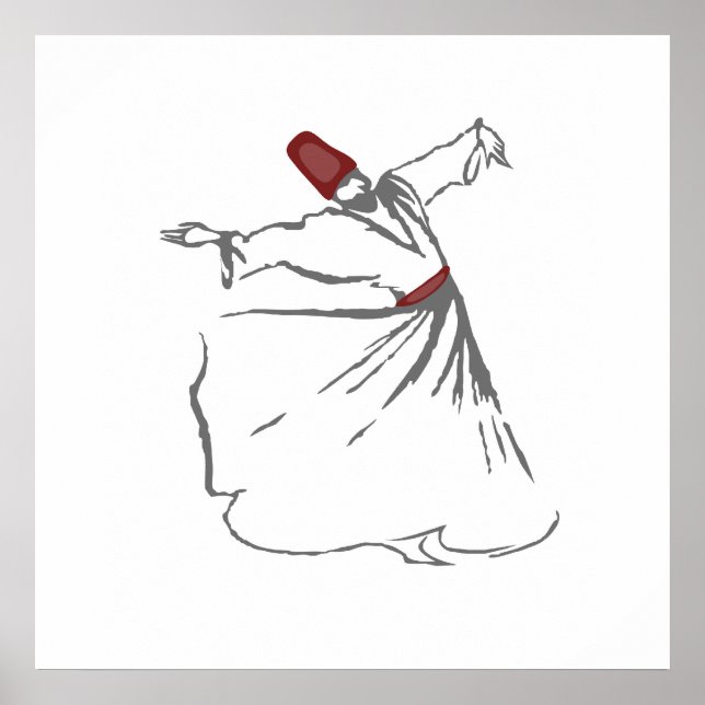 Whirling Dervish - Maroon Red Poster (Framsidan)