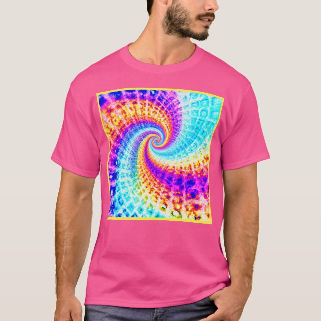 Whirling Rainbow Spiral Mönster T Shirt (Framsida)