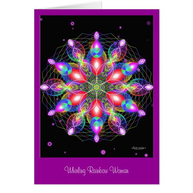 Whirling Rainbow Woman Hälsningskort (Framsidan)