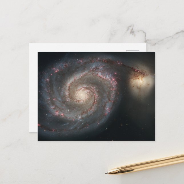 Whirlpool Galaxy M51 & Assion Space Vykort (Fram/Back In Situ)