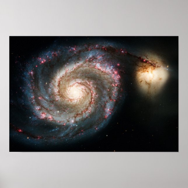Whirlpool Galaxy - riktigt foto Poster (Framsidan)