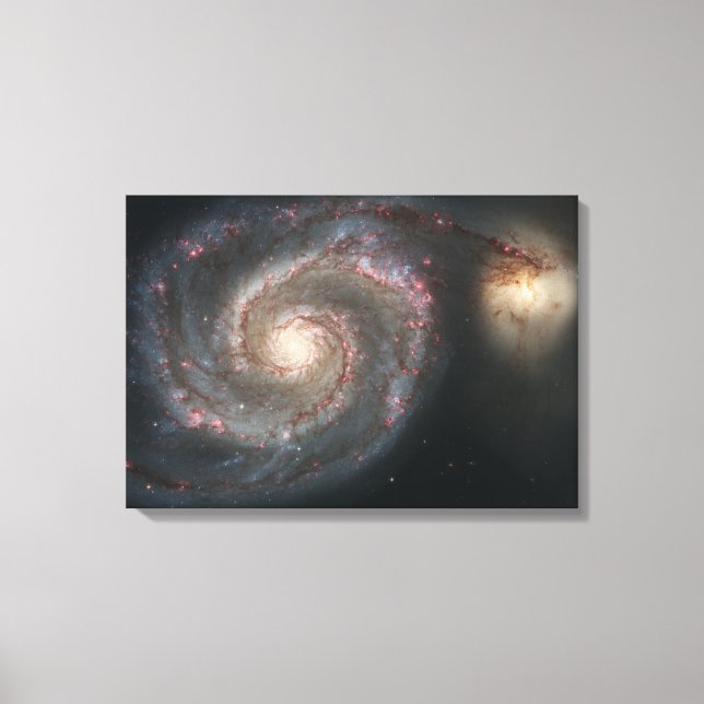 Whirlpool Galaxy (Space) (Universe) (Messier 51A) Canvastryck (Framsida)