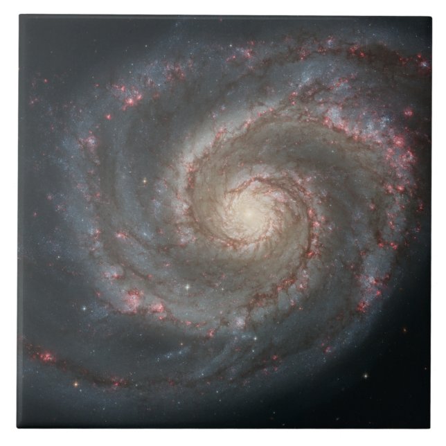 Whirlpool Galaxy (Space) (Universe) (Messier 51A) Kakelplatta (Framsidan)