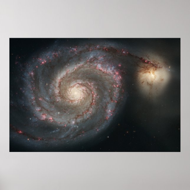 Whirlpool Galaxy (Space) (Universe) (Messier 51A) Poster (Framsidan)
