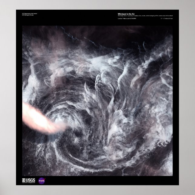 Whirlpool i Luft utanför Grönlands Kusten Poster (Framsidan)