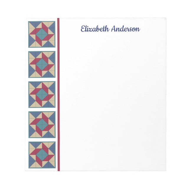 Whirlpool Quilt Block Gräns Note Pad (Framsida)